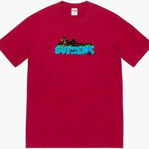 SUPREME Cardinal Red Catwoman Tee Shirt Fall/Winter 2022 Cotton Size Large